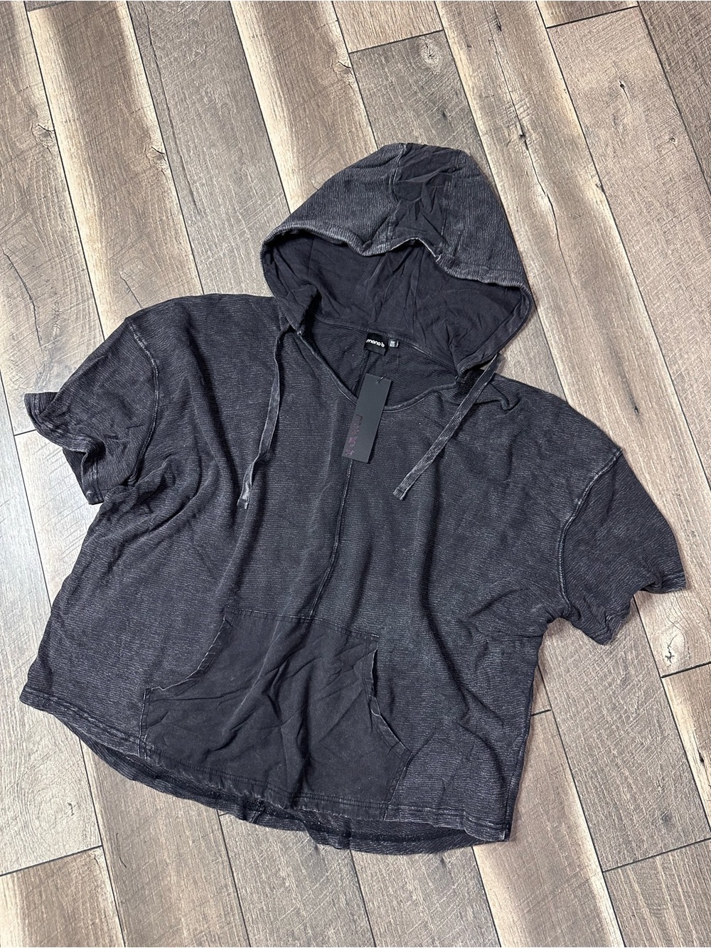 Mono B Oversized Hooded Short Sleeve Pullover